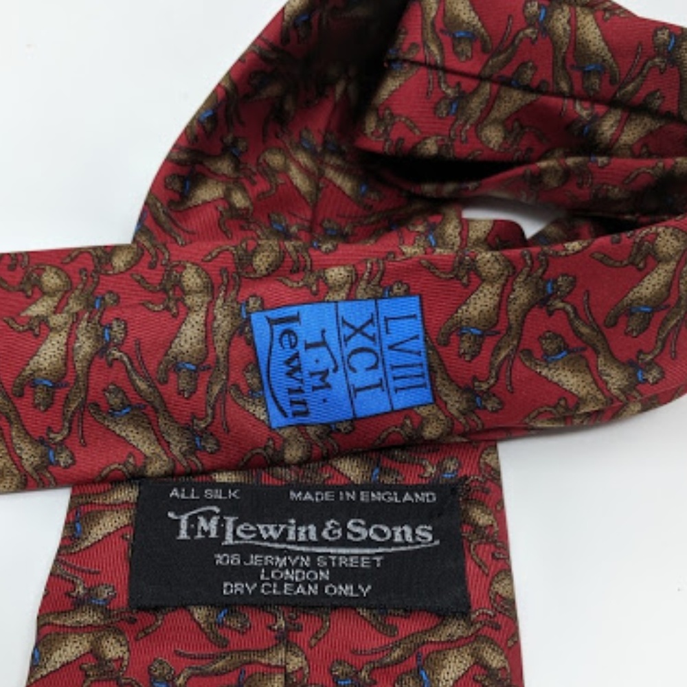 T.M. Lewin silk tie made in England